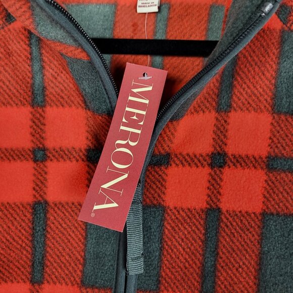 Merona Cabincore Full Zip Fleece Jacket Women's Plus 2X Red Gray Plaid NWT - Picture 5 of 9
